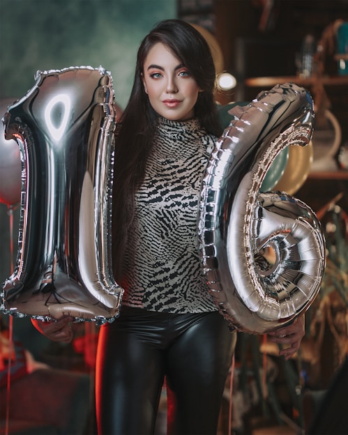 woman in black leather jacket