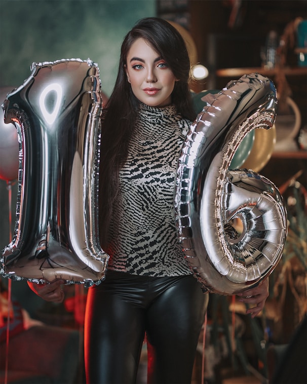 woman in black leather jacket
