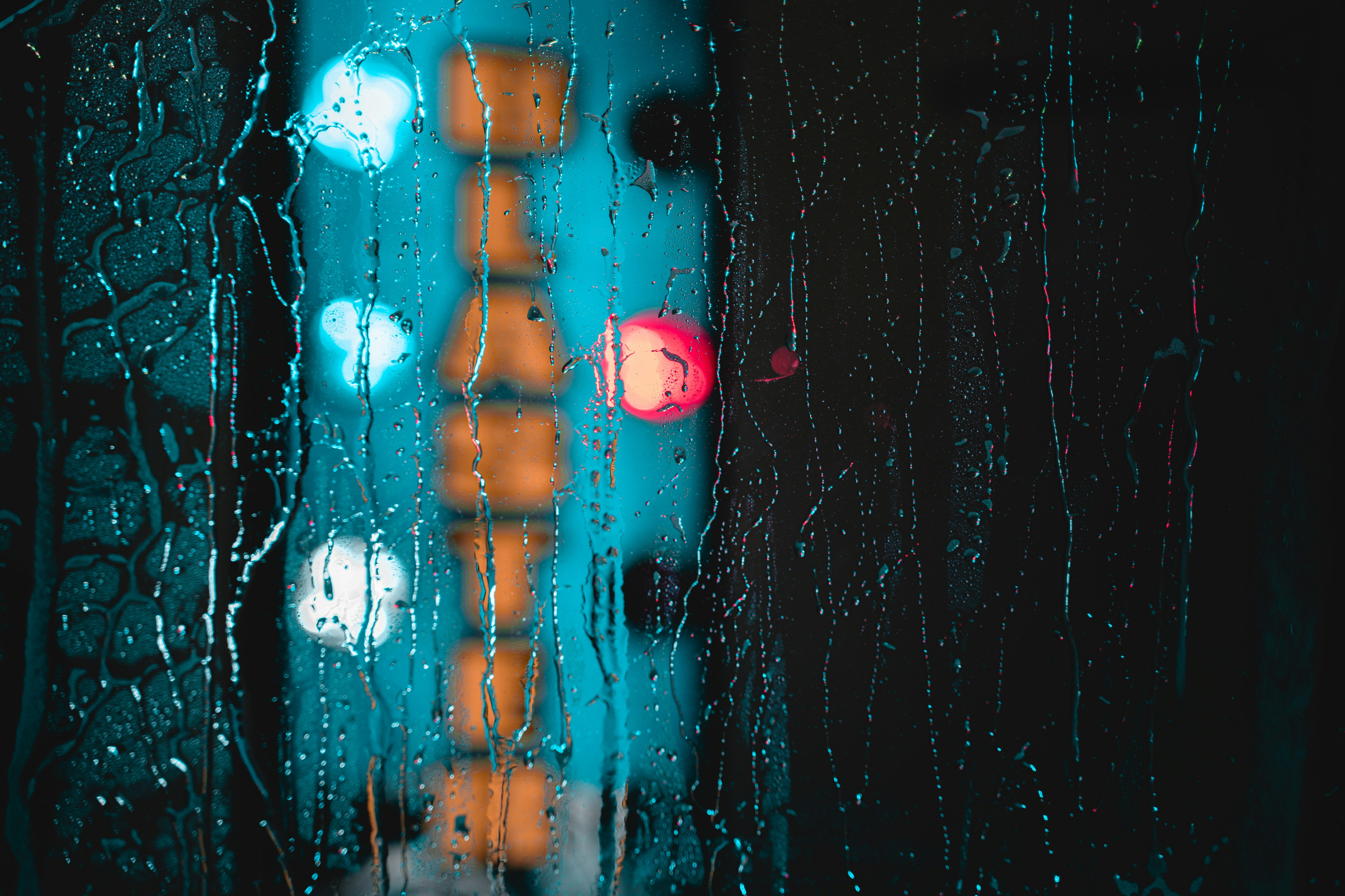 water droplets on glass window