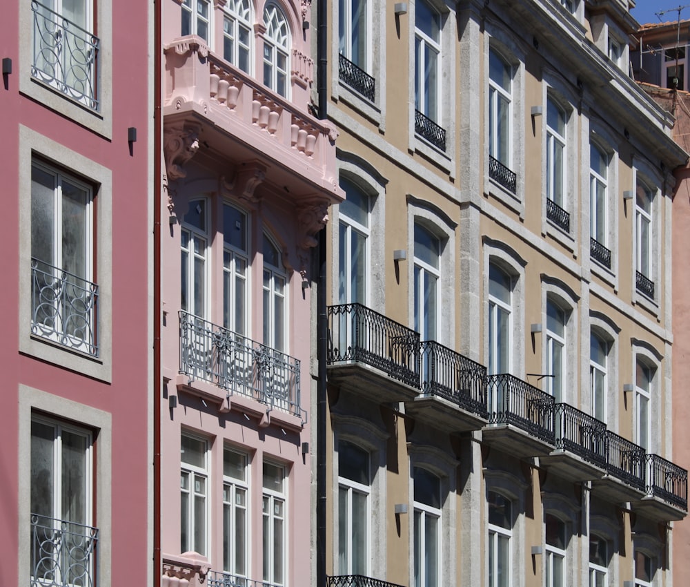 white and pink concrete building