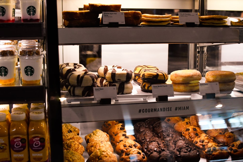 chocolate chip cookies on display counter