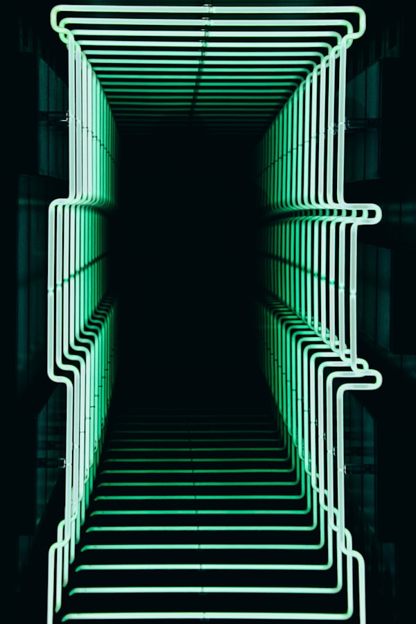 3D green neon tunnel by Frames For Your Heart