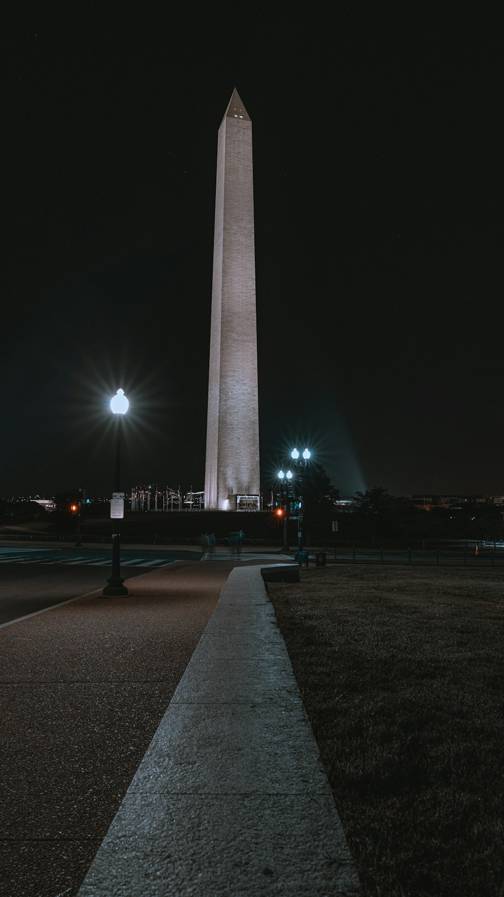 gray concrete building during night time