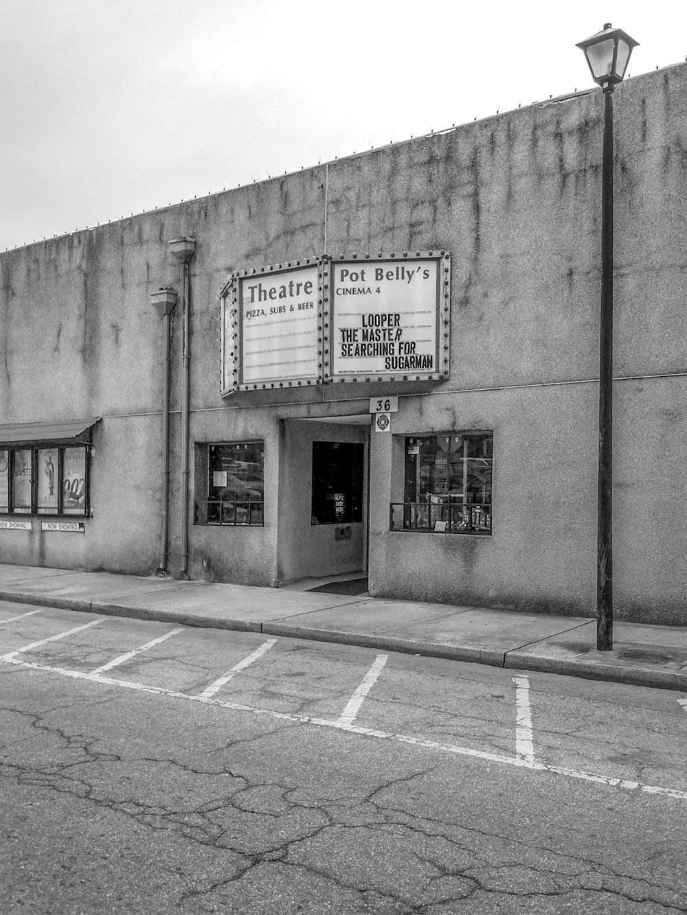 a black and white photo of a theater