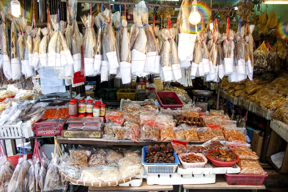 assorted food on display during daytime