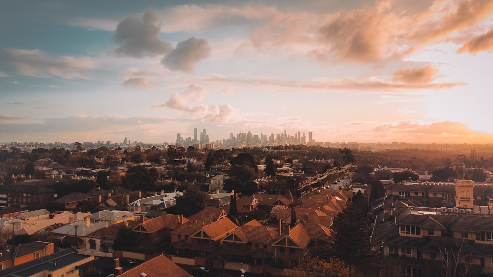 Vue aérienne de la ville pendant la journée