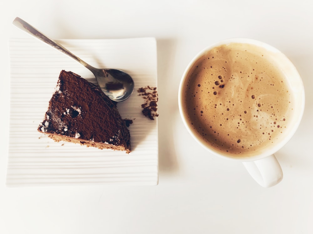 white ceramic mug with coffee