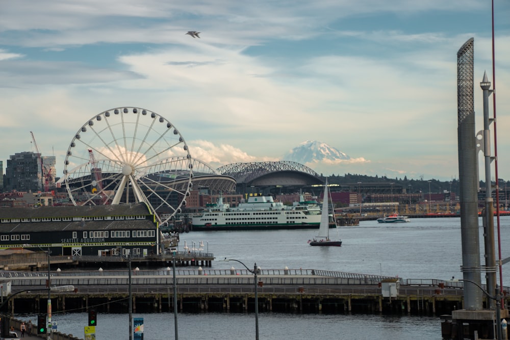 ferris wheel near body of water during daytime