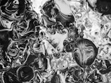 black and white abstract painting