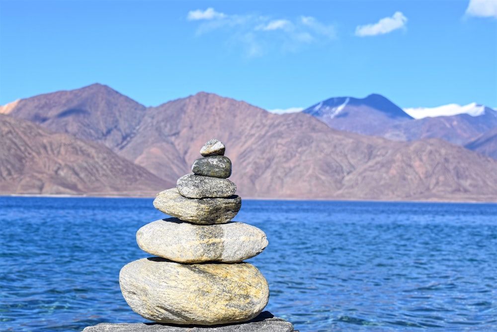 gray and brown stone near body of water during daytime