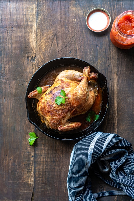 Professional chef preparing premium chicken dish