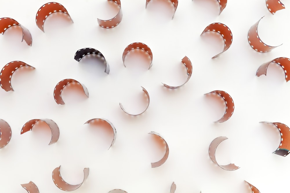 white and orange butterflies on white background