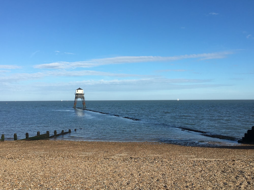 person standing on dock near sea during daytime