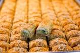 brown and green bread with green leaves