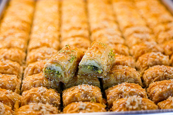 Baklava turc au miel et à la pistache