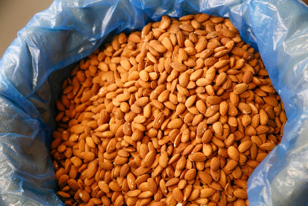 brown beans in plastic pack