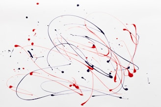 red and white abstract painting