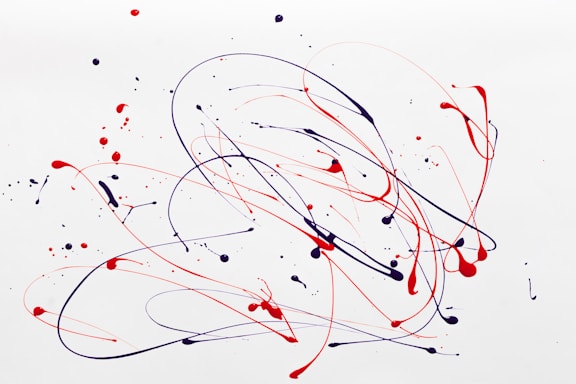red and white abstract painting