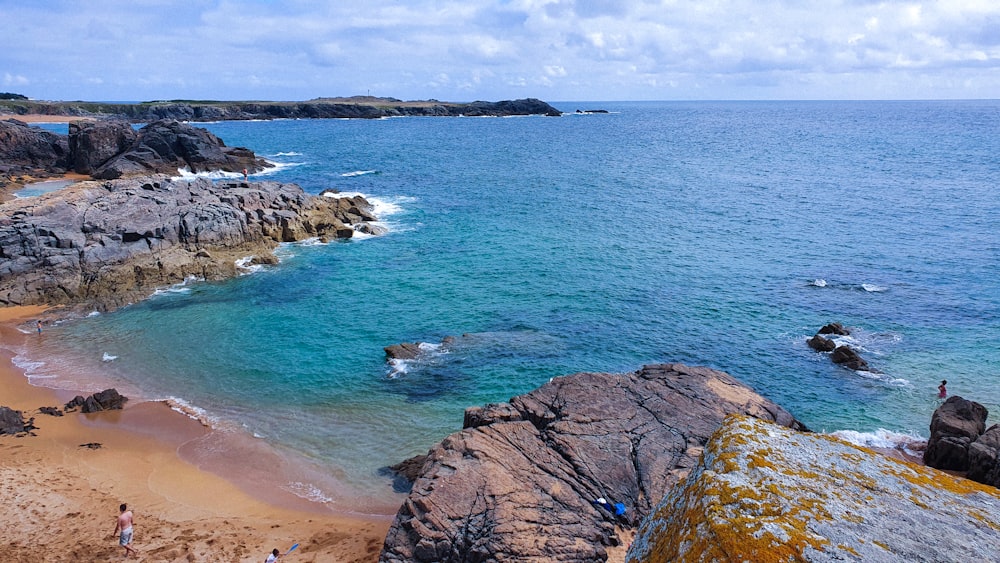 brown rocky shore near body of water during daytime