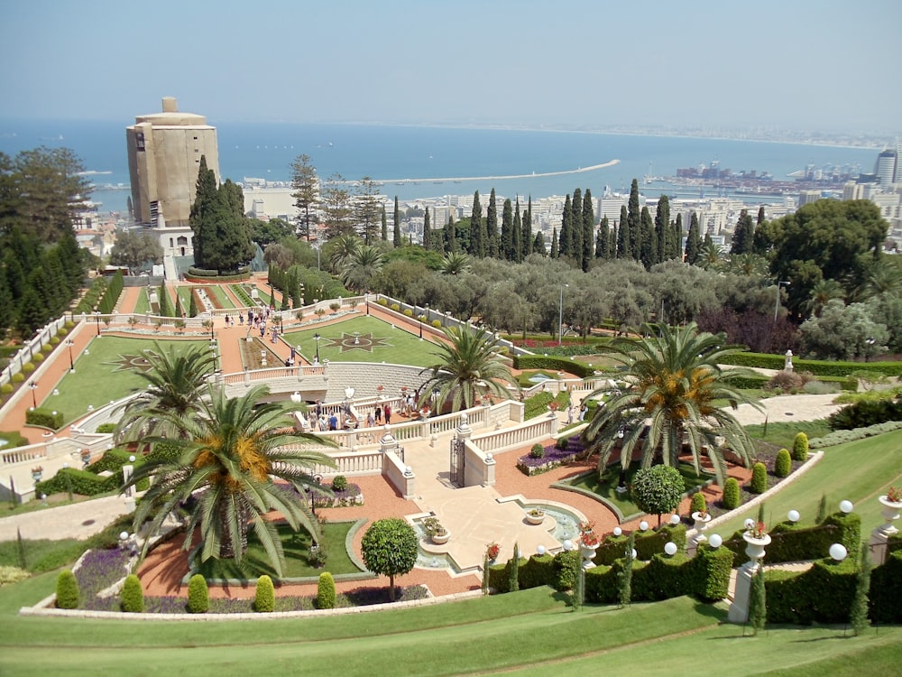 View from one of the terraces and the Baha'i World Centre.