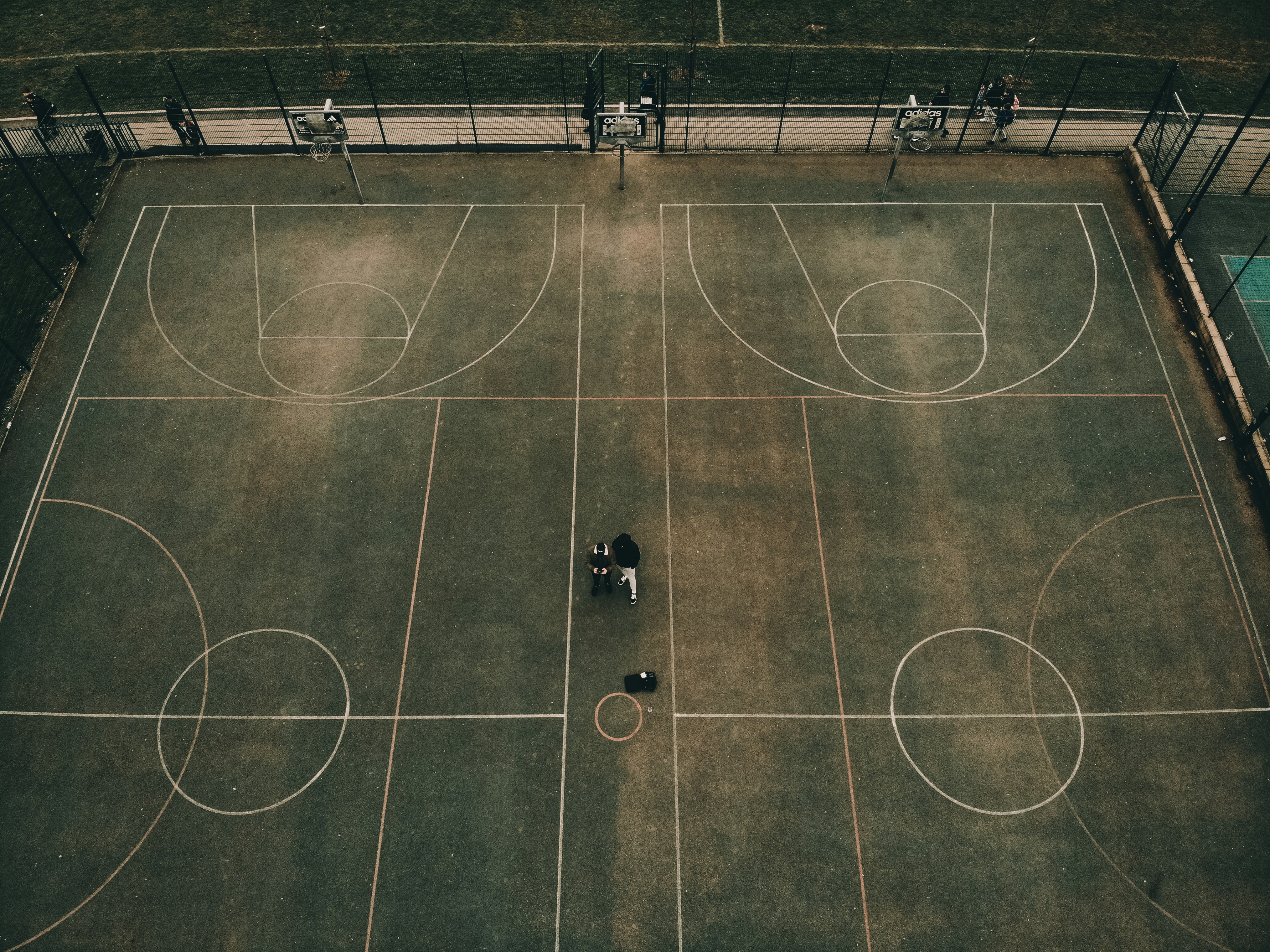 aerial view of soccer field