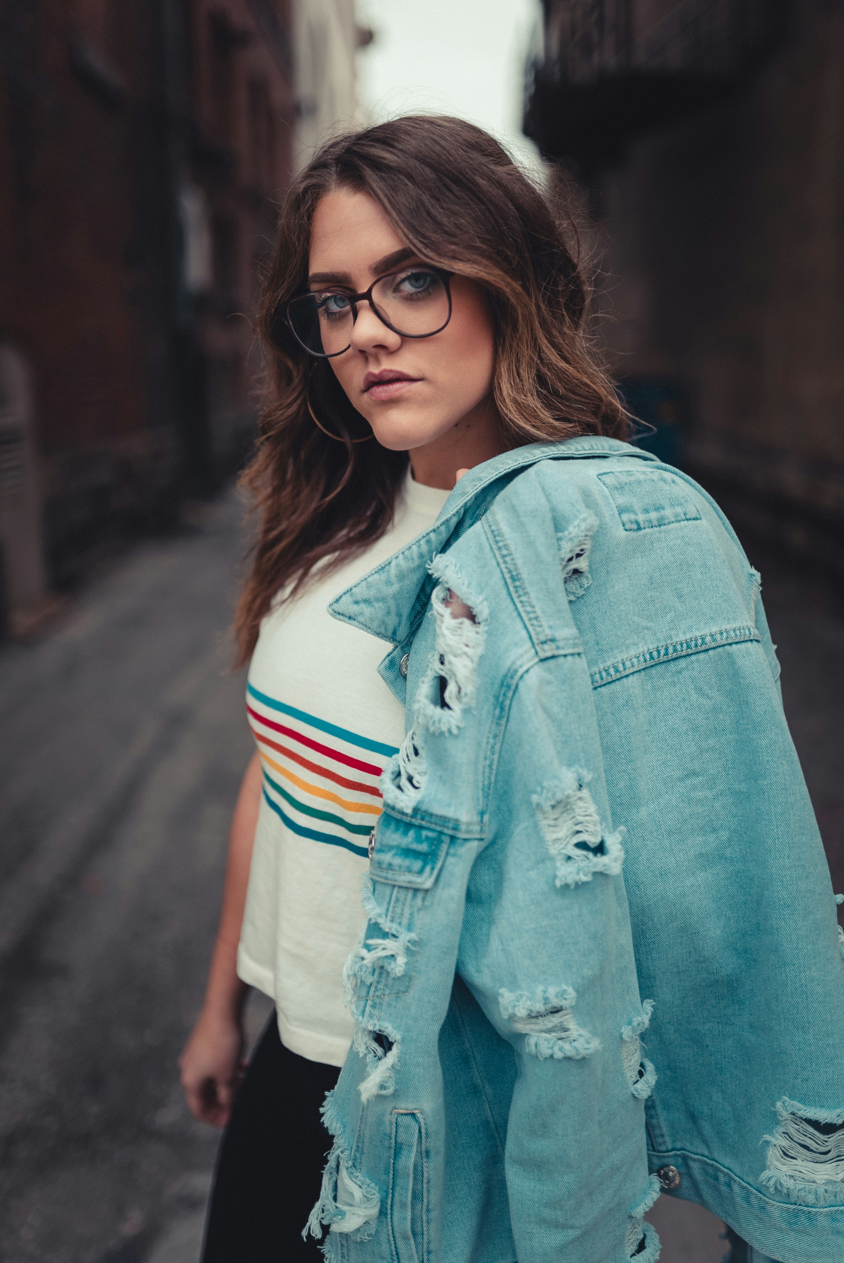 denim striped shirt