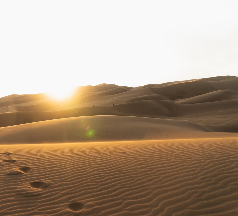 sand dunes under white sky during daytime