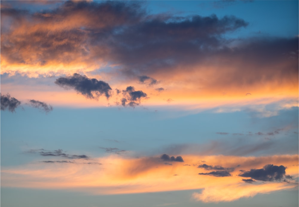 orange and blue cloudy sky during sunset