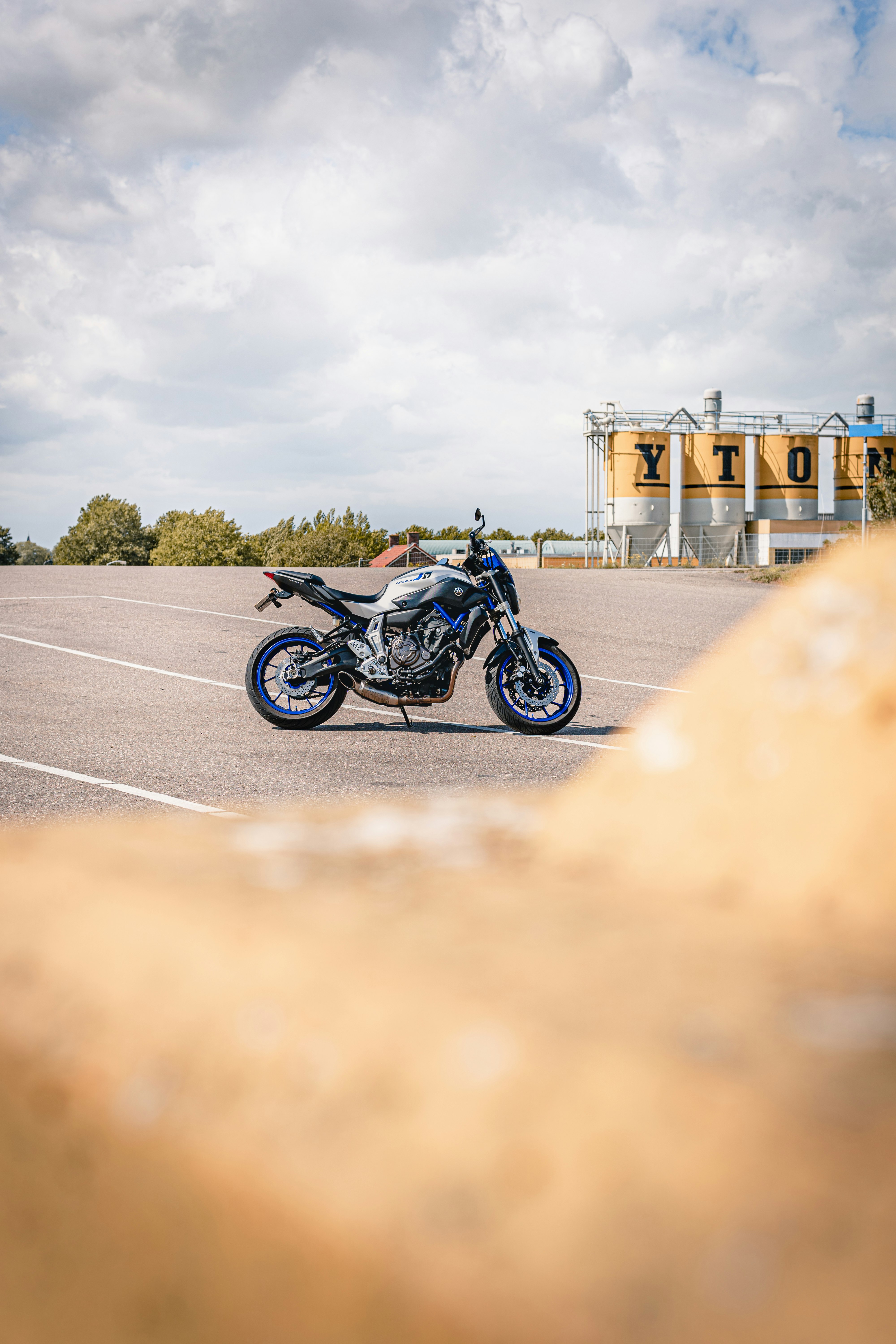 black and blue sports bike on road during daytime