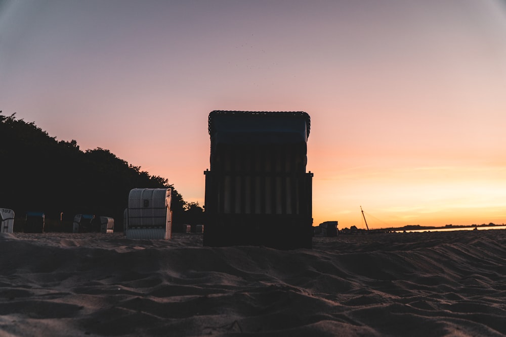 silhouette of building during sunset