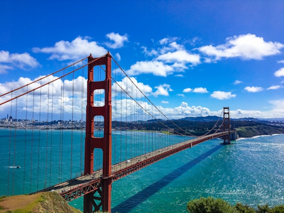 a view of the golden gate bridge in san francisco, california