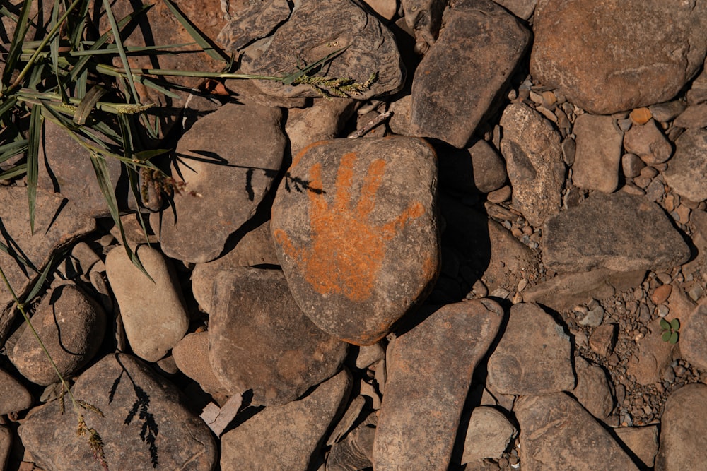 brown and gray stone fragment