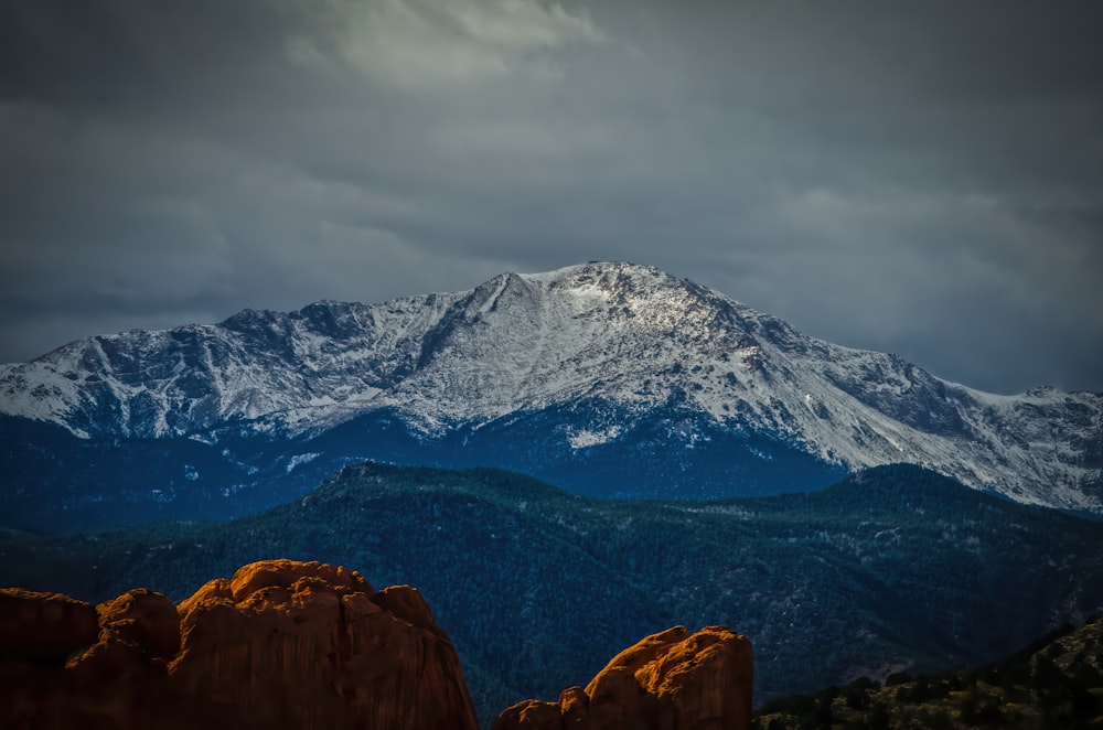 snow covered mountain under cloudy sky during daytime