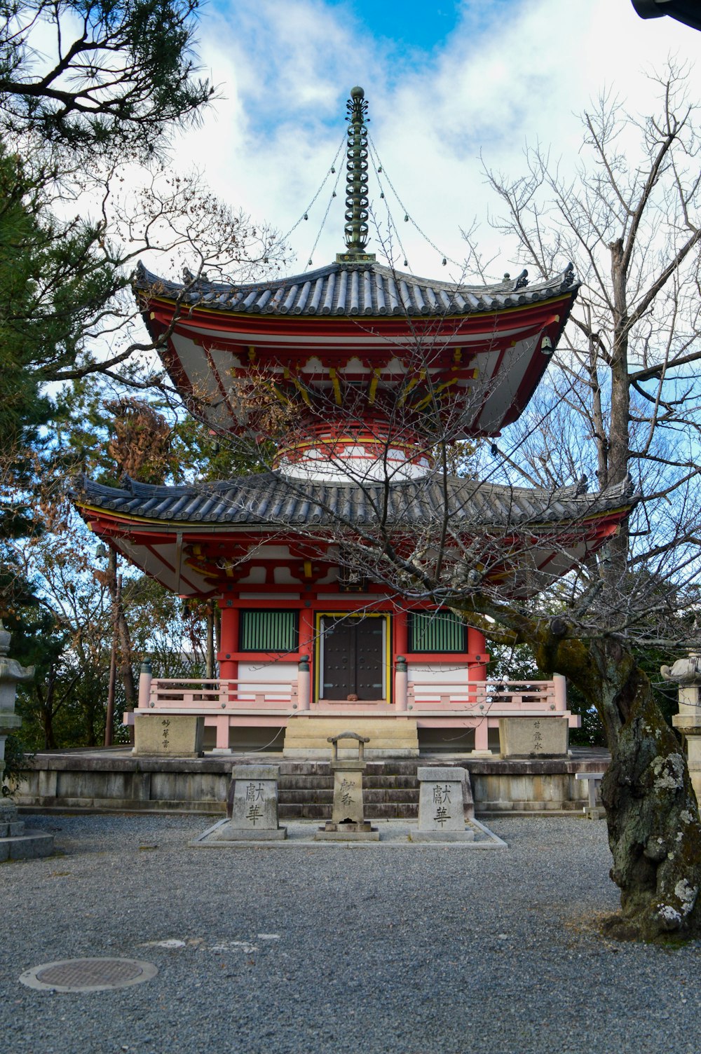 red and white temple under blue sky during daytime