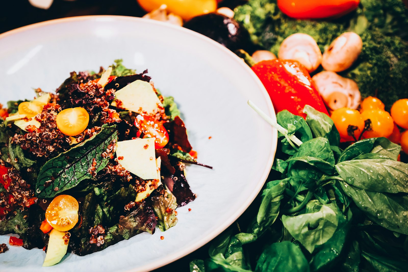 Vegetarian Passover feast spread