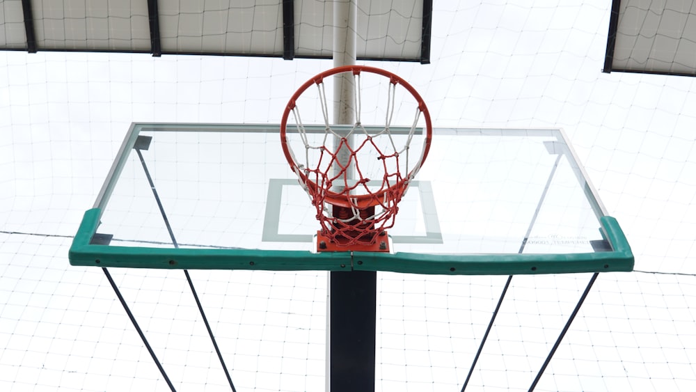 red and white basketball hoop