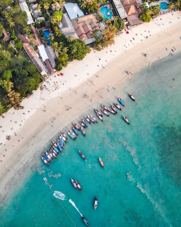 Krabi Railay Beach aerial drone Thailand