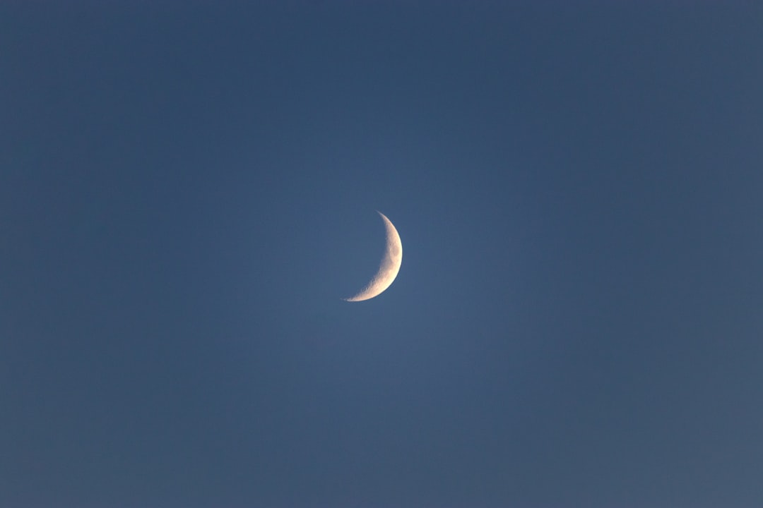 crescent moon in the sky