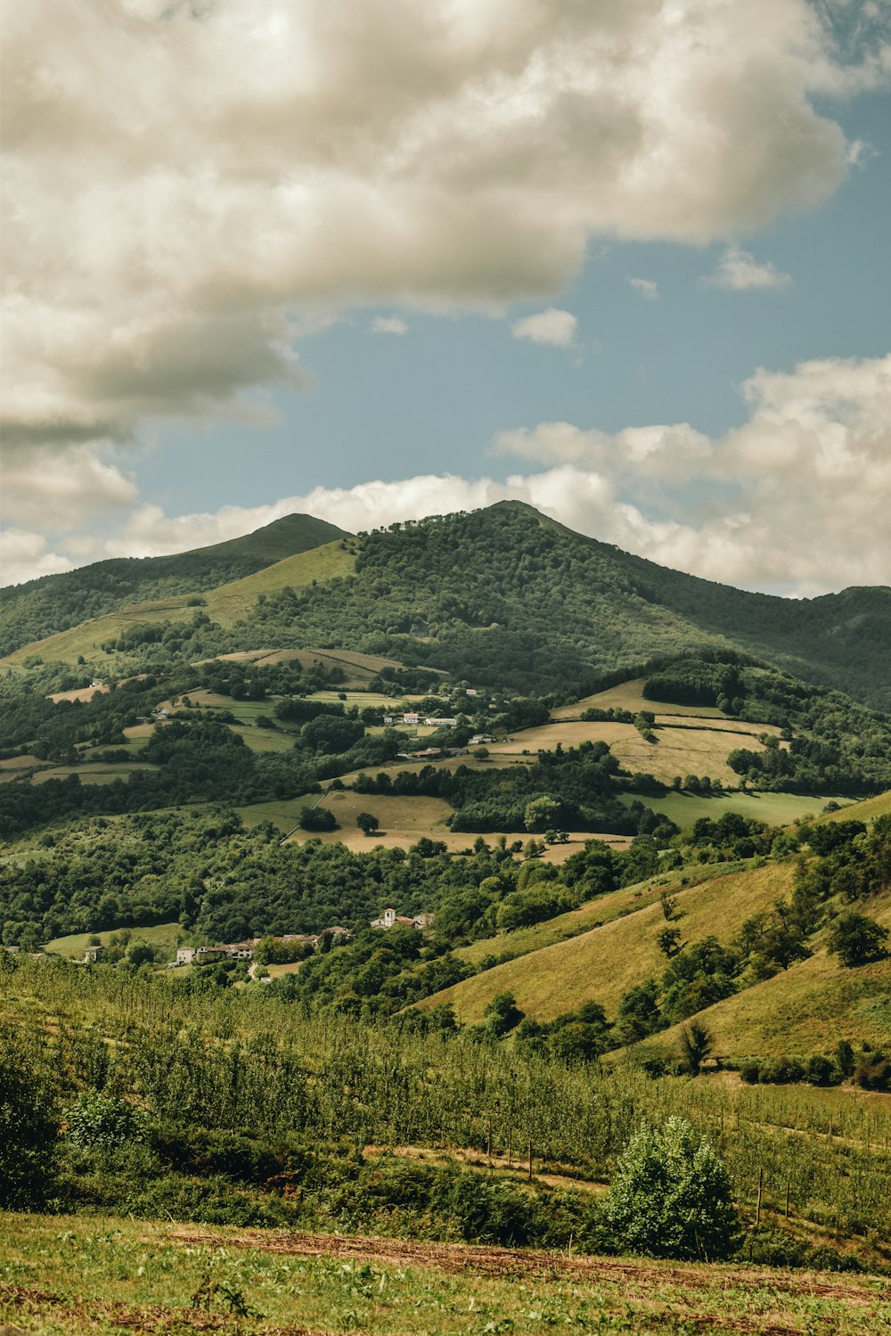 green and brown mountains under white clouds during daytime