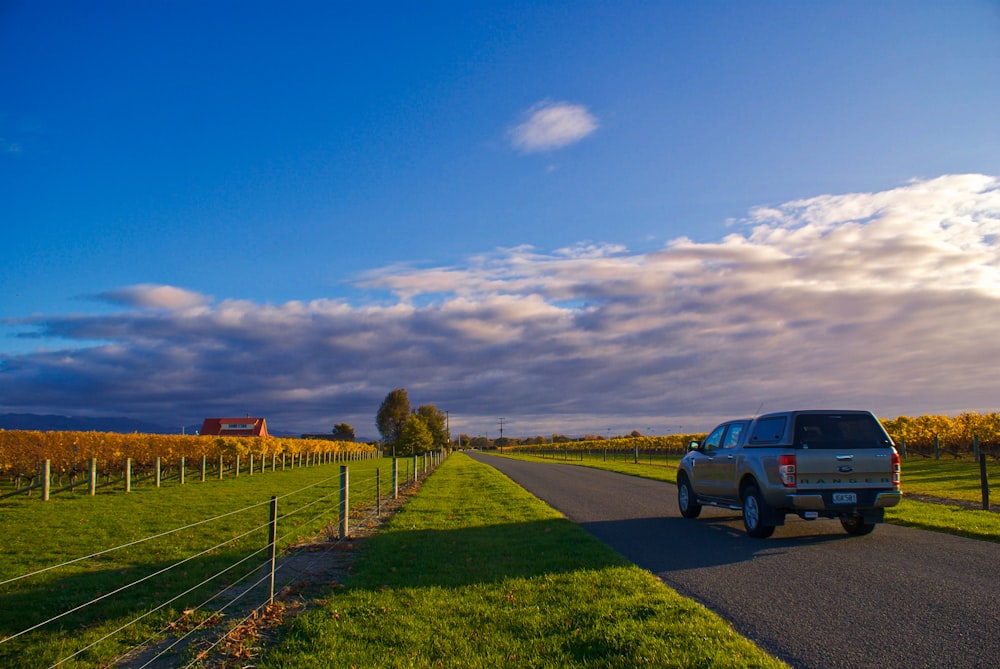 silver suv on green grass field during daytime