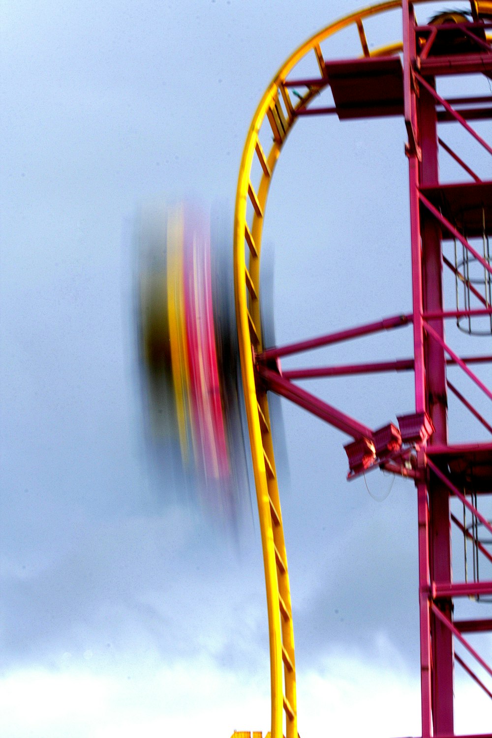 red yellow and blue roller coaster