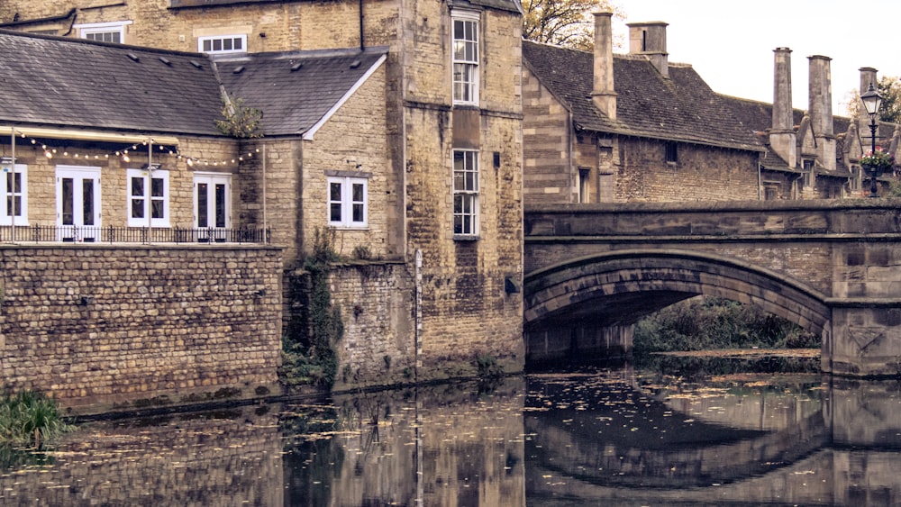 brown brick building beside river during daytime