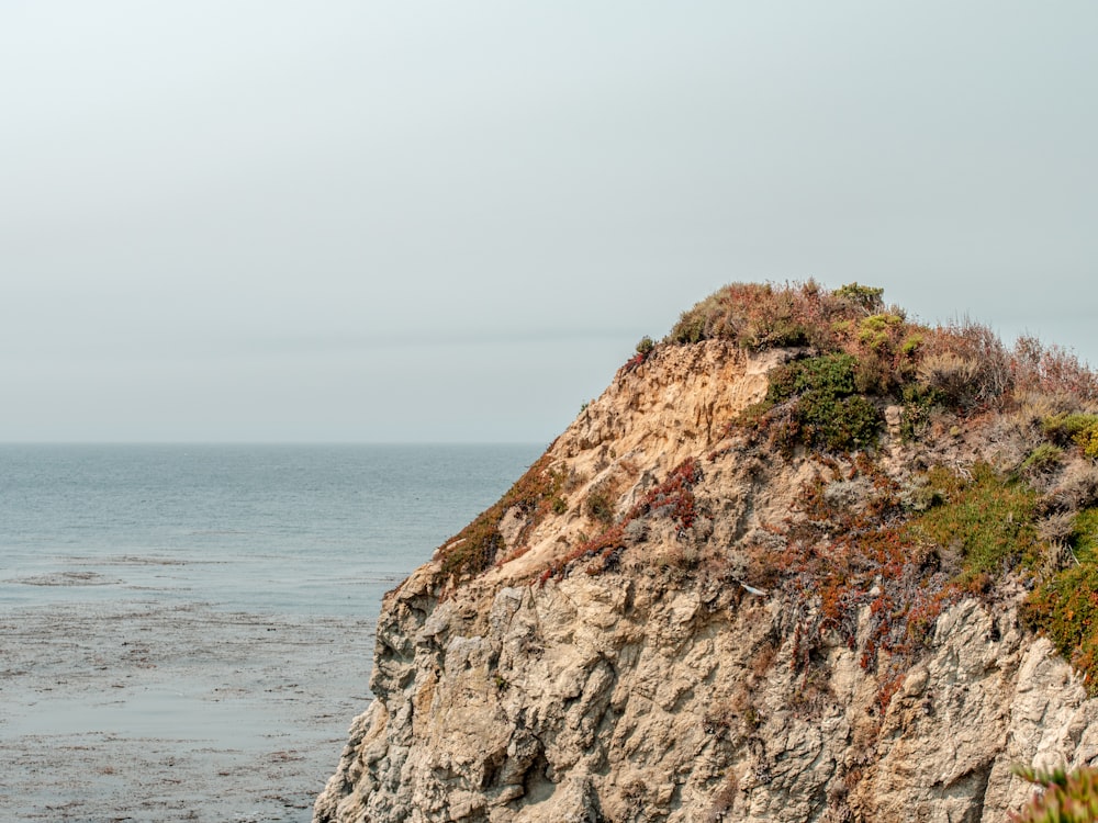 brown rock formation near body of water during daytime