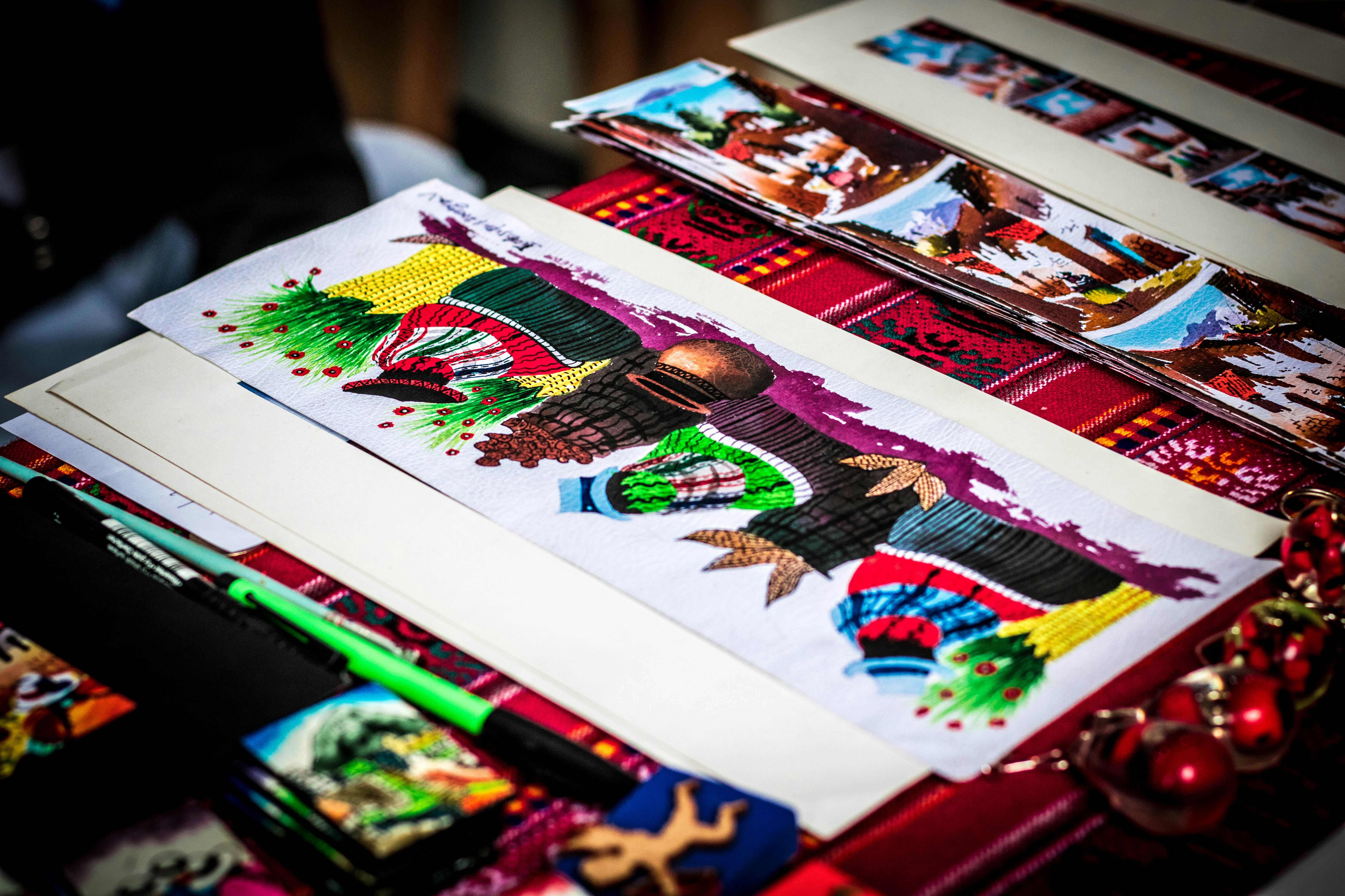 White and red labeled book, handcrafted flipbook