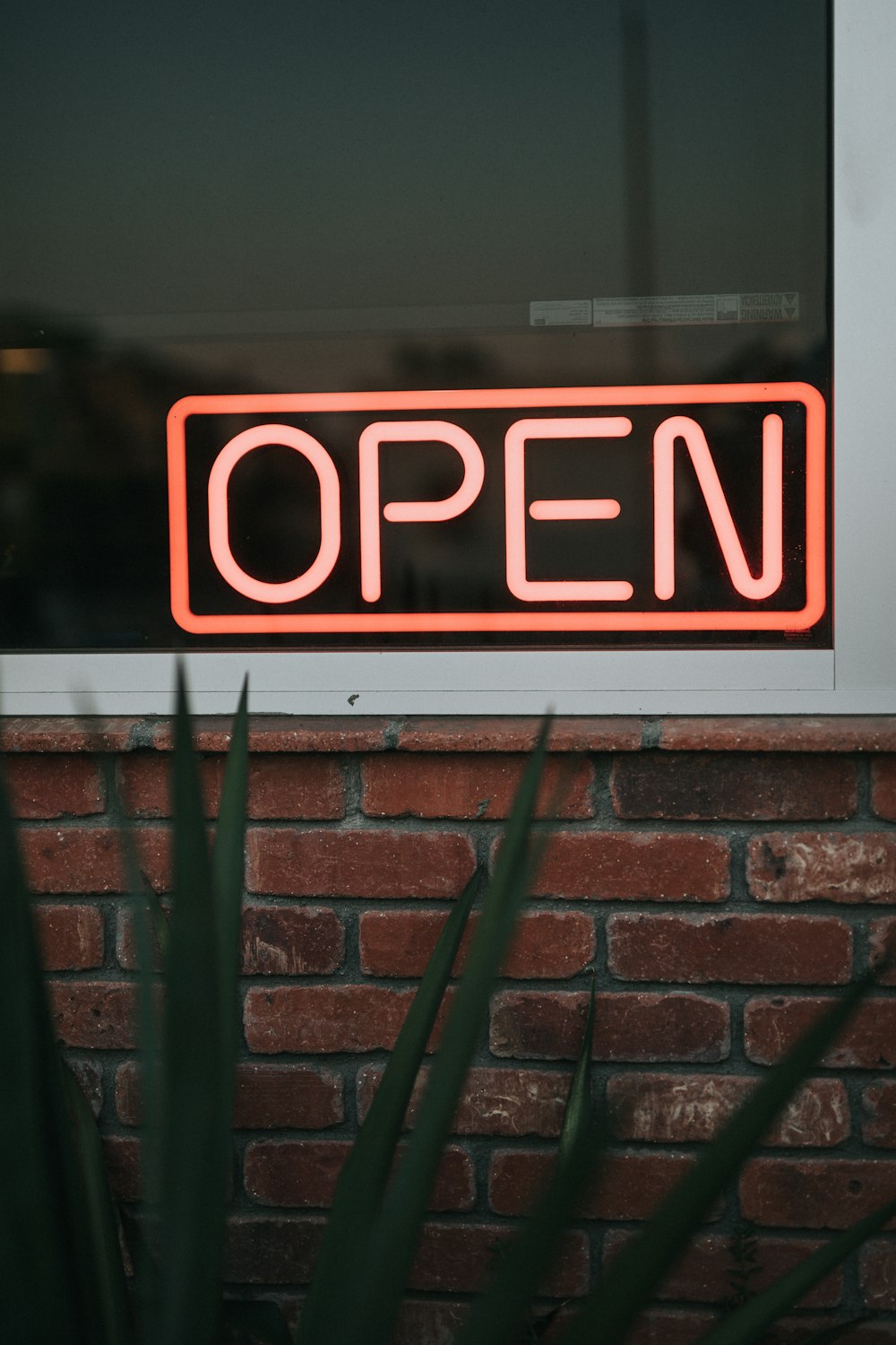 white and black open signage