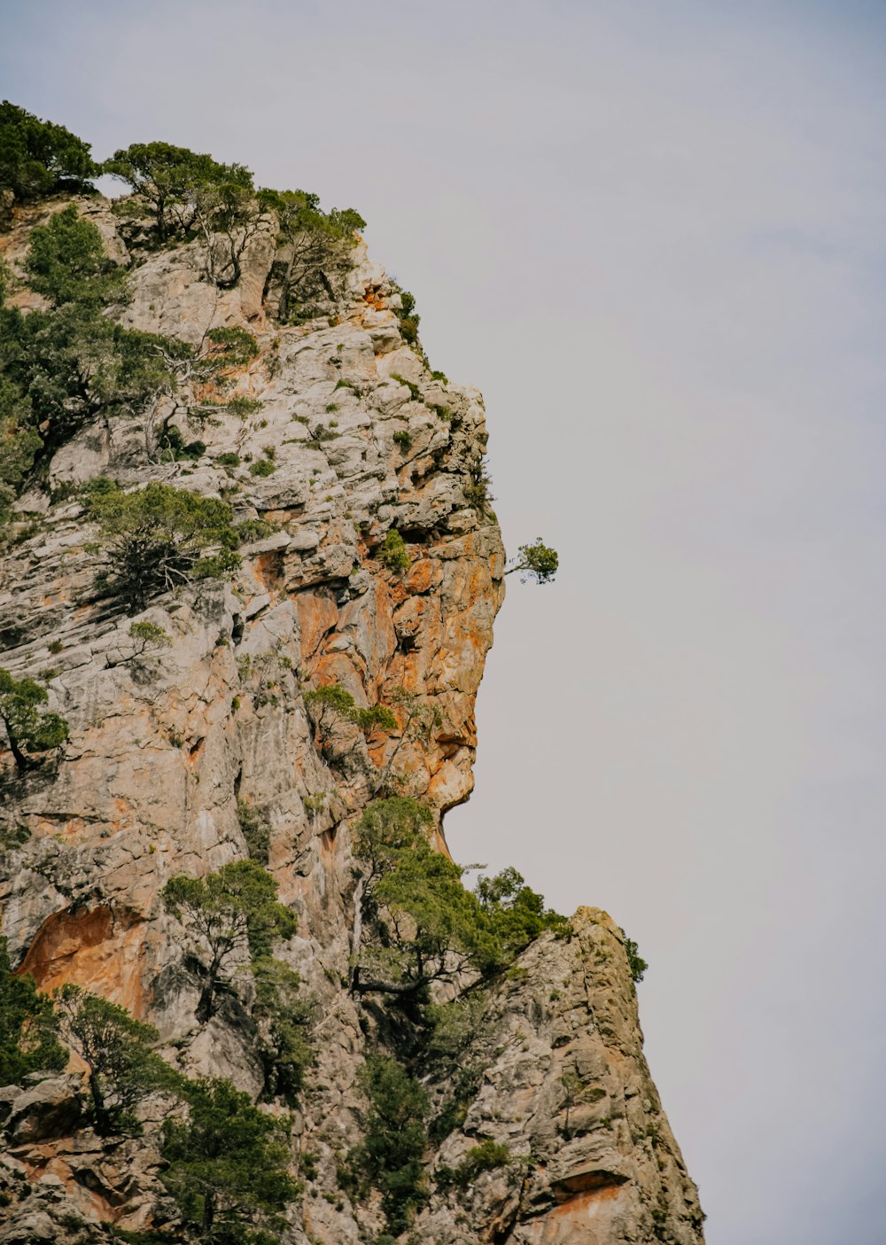 brown rocky mountain under white sky during daytime