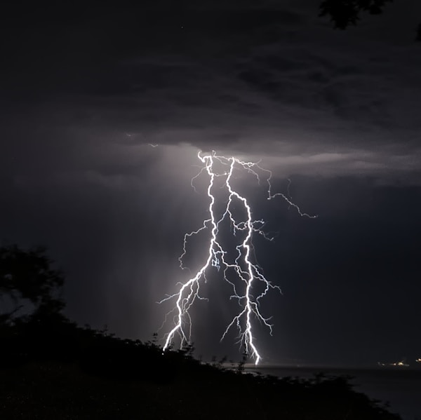 lightning on sky over the sea