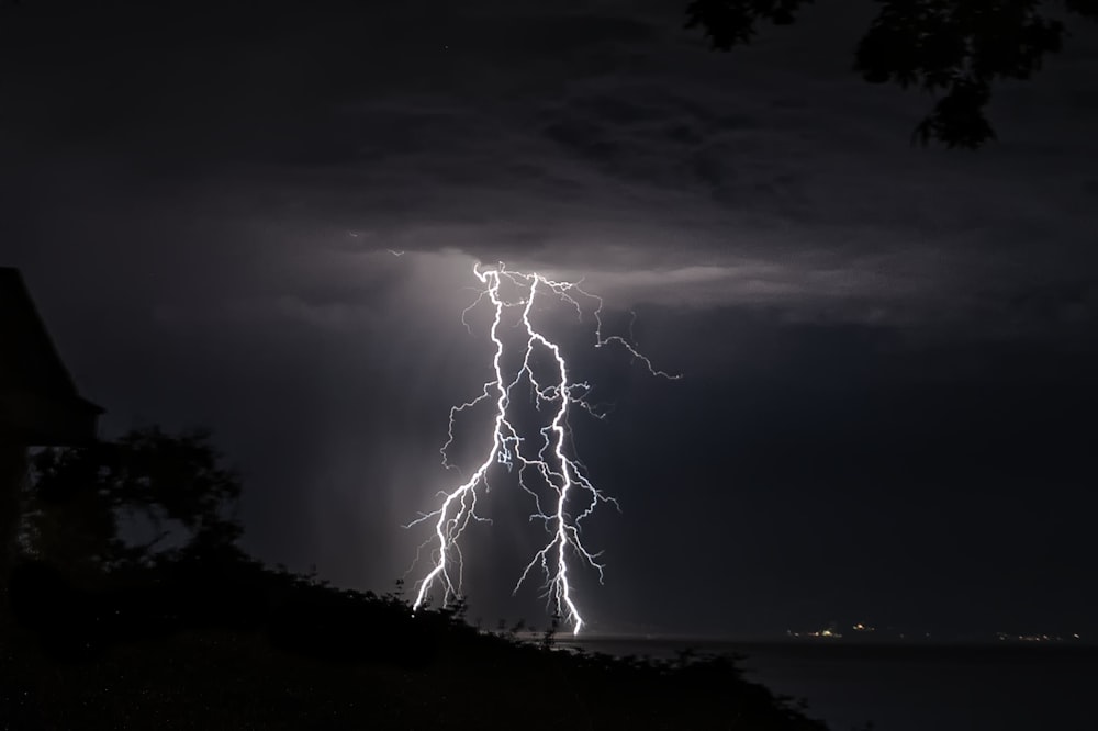 lightning on sky over the sea