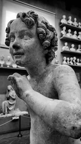 Close-up of a detailed sculpture created by a teenage participant at the fair.