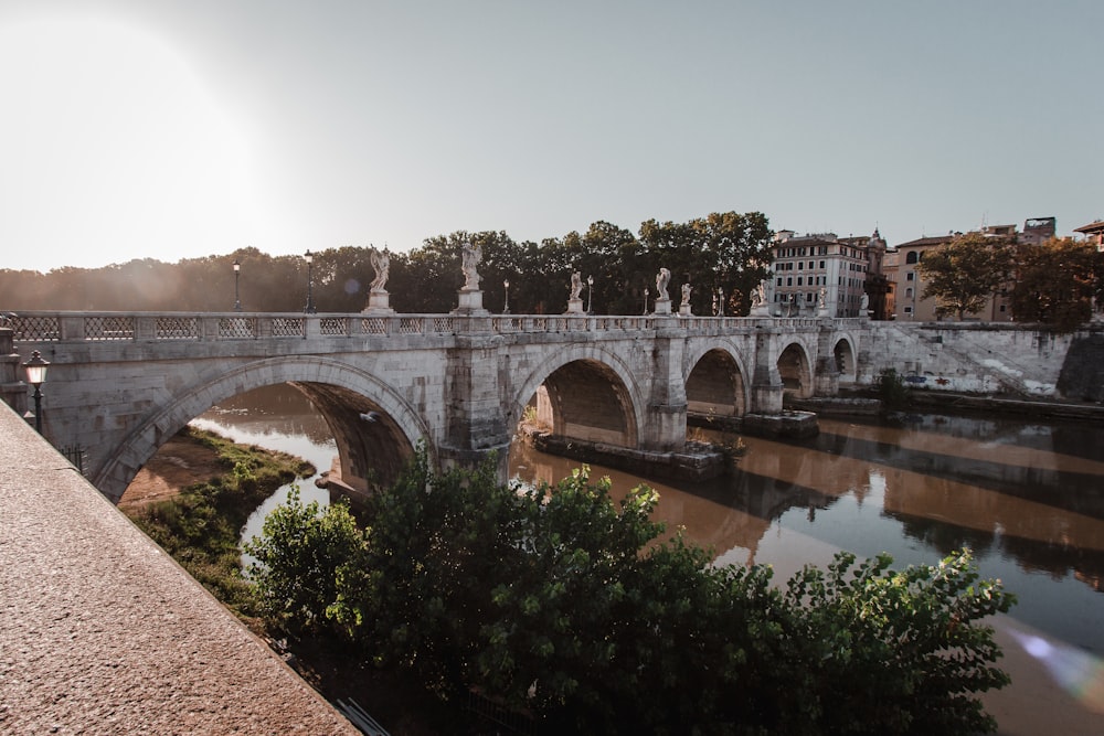 brown concrete bridge over river during daytime